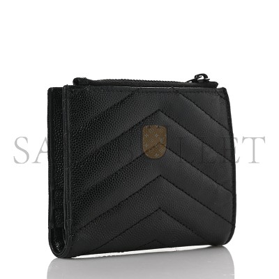 YSL CASSANDRE MATELASSÉ BI-FOLD WALLET IN GRAIN DE POUDRE LEATHER 575879 (10.5*8.5*2.5cm)